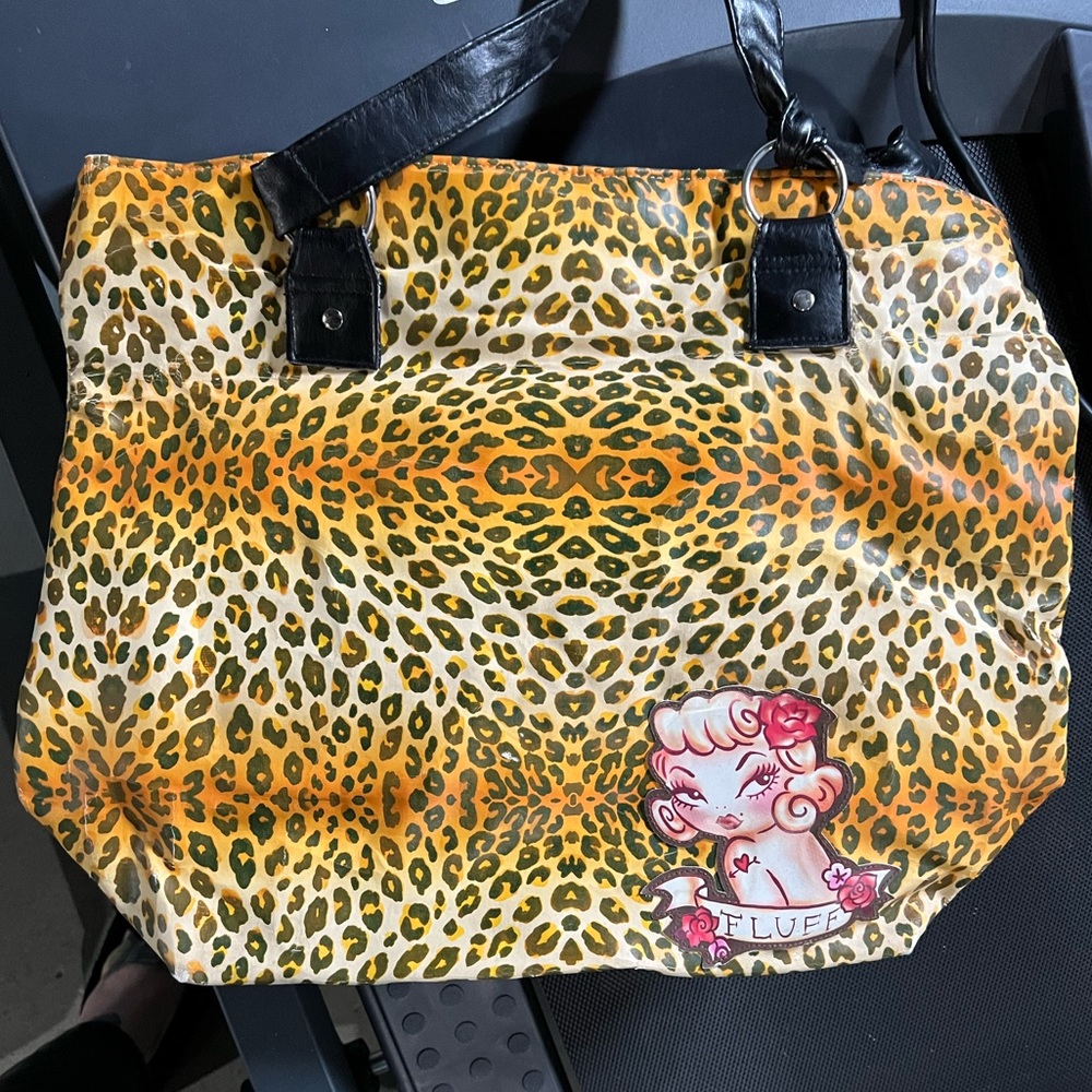 📣PLEASE SEE PHOTOS Fluff tote bags cheetah print and cherry blossom print
